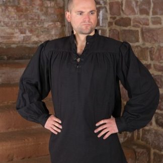 Chemise médiévale unisexe, noire